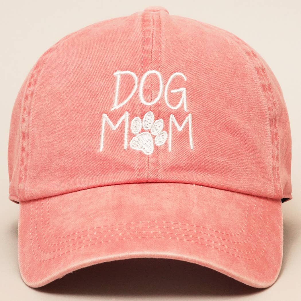 DOG MOM Embroidered Cotton Baseball Caps Dad Hat: DUSTY PINK / One Size { product_type }}