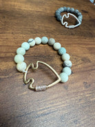 NEW! Bling Arrowhead Chunky Stone Stretch Bracelet: Pink Zebra Jasper { product_type }}