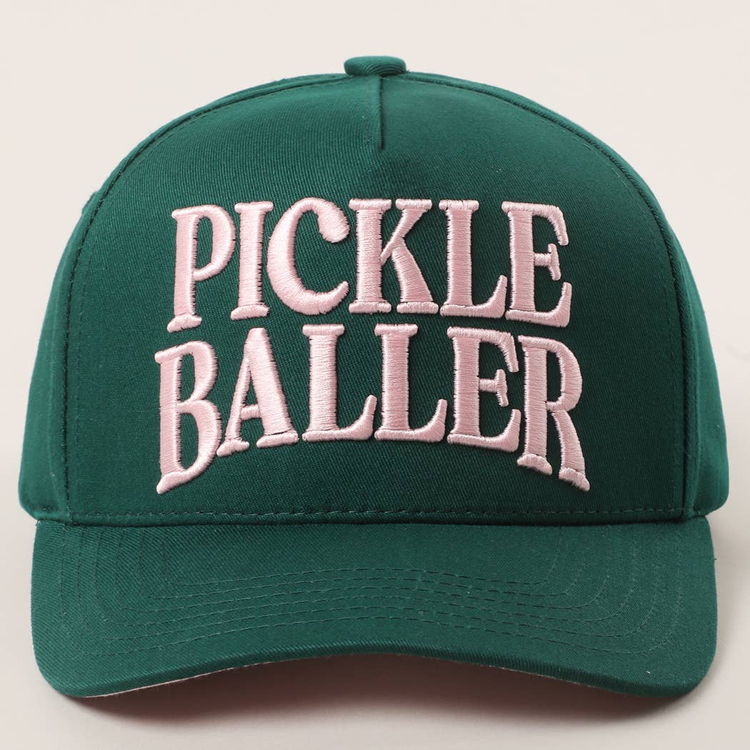 PICKLE BALLER 3D Letter Embroidery Two-Tone Trucker Hat: LPK / ONE SIZE { product_type }}