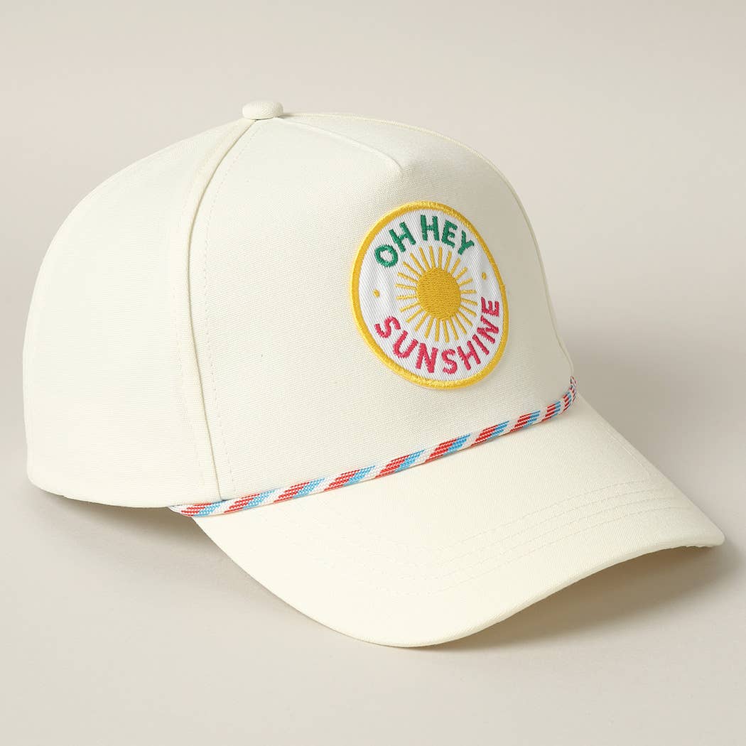 Oh Hey Sunshine Embroidery Patch Trucker Hat: MULTI / ONE SIZE { product_type }}