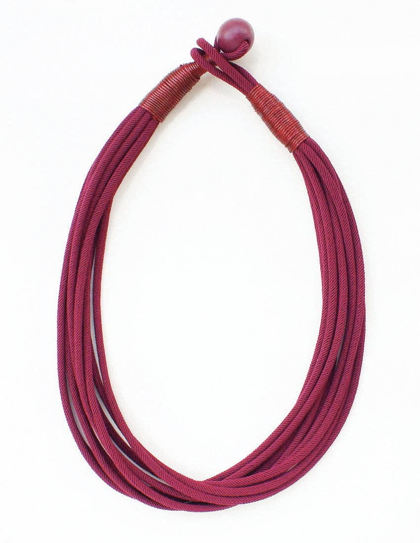 Maroon Rope Textured Necklace { product_type }}