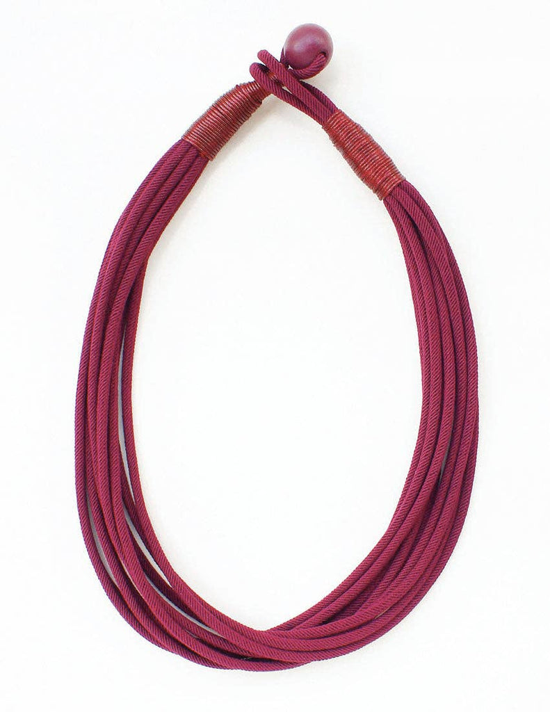Maroon Rope Textured Necklace-Accessories-What's Hot-Three Birdies Boutique, Women's Fashion Boutique Located in Kearney, MO