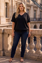 Oversized Rib Ruched Top-Shirts & Tops-Dear Scarlett-Three Birdies Boutique, Women's Fashion Boutique Located in Kearney, MO
