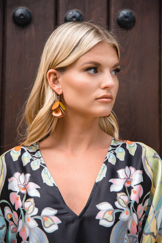 Mariposa Earrings: Biscayne Bay Lake Blue-Organic Tagua Jewelry-Three Birdies Boutique, Women's Fashion Boutique Located in Kearney, MO
