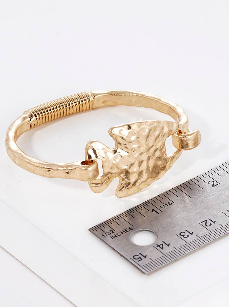 Hammered Arrowhead Bracelet- Gold-Jewelry-Wild Honey-Three Birdies Boutique, Women's Fashion Boutique Located in Kearney, MO