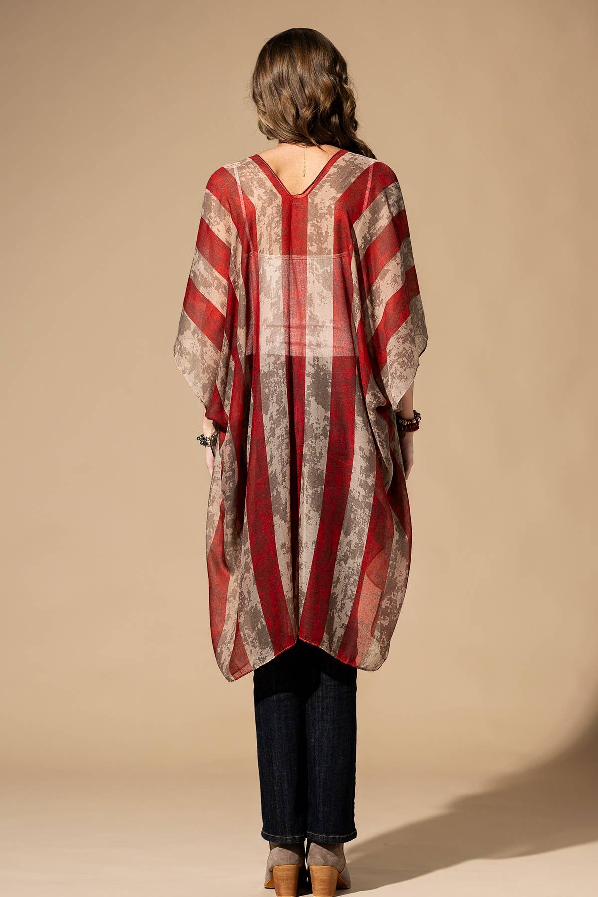 Vintage USA Print Kimono { product_type }}
