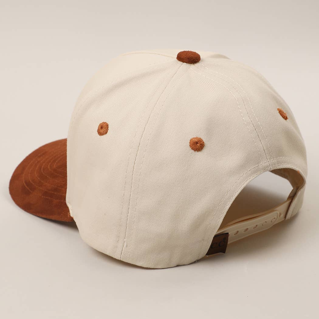 RAISING BELIEVERS Suede Two-Tone Trucker Hat: BLK / One Size { product_type }}