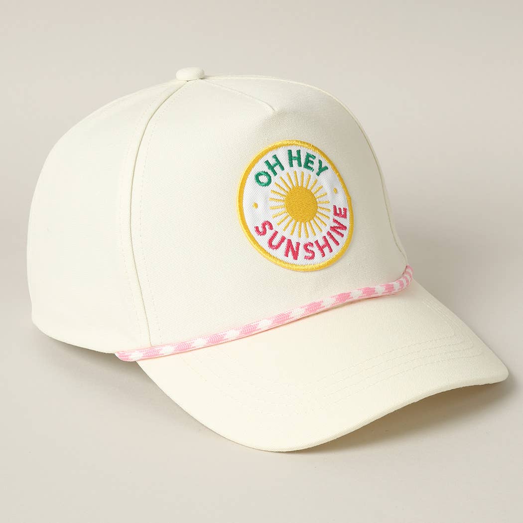 Oh Hey Sunshine Embroidery Patch Trucker Hat: MULTI / ONE SIZE { product_type }}