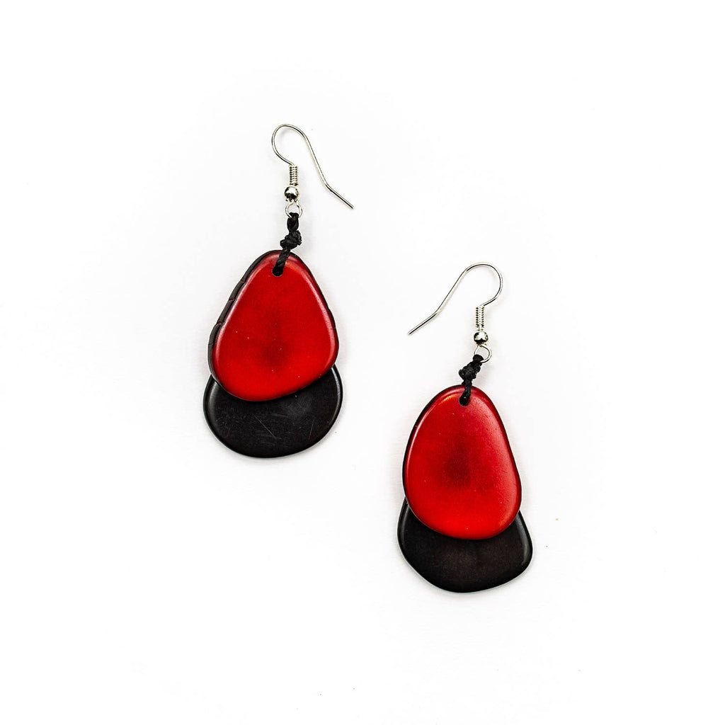 Fiesta Earrings: Melon-Organic Tagua Jewelry-Three Birdies Boutique, Women's Fashion Boutique Located in Kearney, MO
