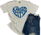 Blue Kansas City Heart Graphic Tee { product_type }}