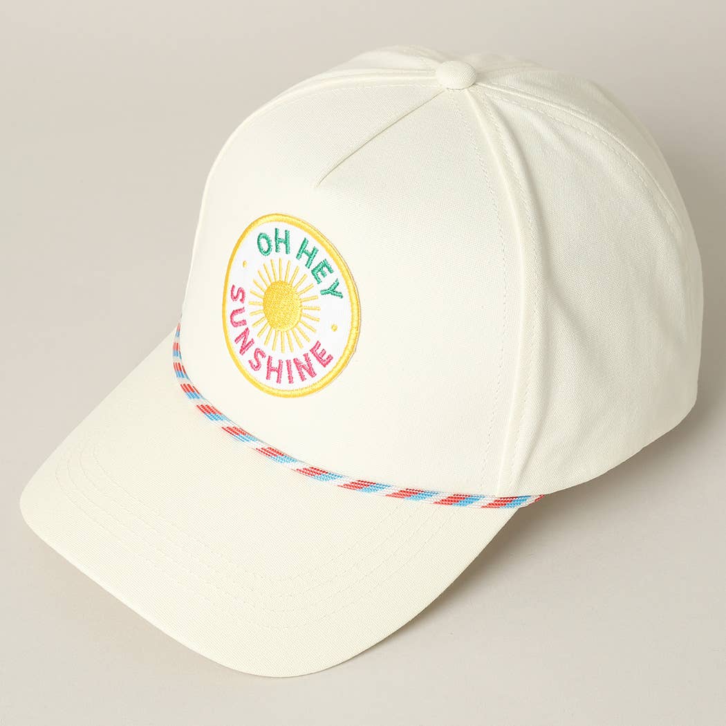Oh Hey Sunshine Embroidery Patch Trucker Hat: MULTI / ONE SIZE { product_type }}