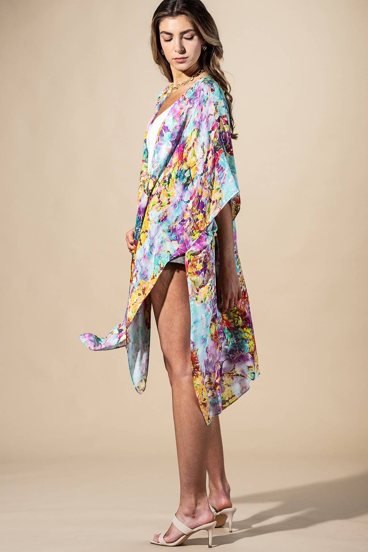 Wild Petal Viscose Kimono: Wildflower-Urbanista-Three Birdies Boutique, Women's Fashion Boutique Located in Kearney, MO