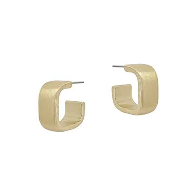 Matte Finished Square Thick Huggie Earrings-Earrings-What's Hot-Three Birdies Boutique, Women's Fashion Boutique Located in Kearney, MO