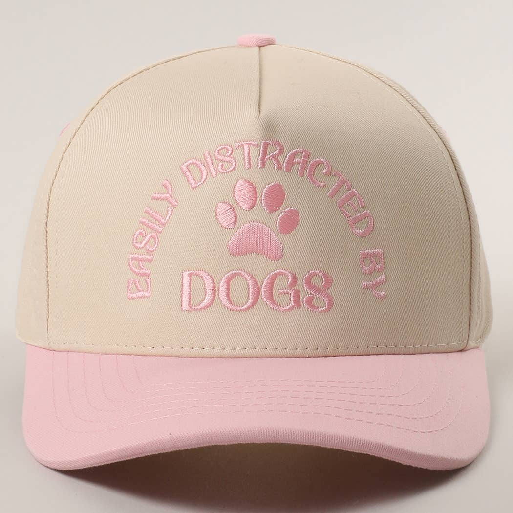 EASILY DISTRACTED BY DOGS Embroidered Trucker Hat: BLACK / One Color { product_type }}