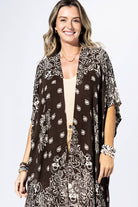 Damask Bandana Kimono - Ash Grey { product_type }}