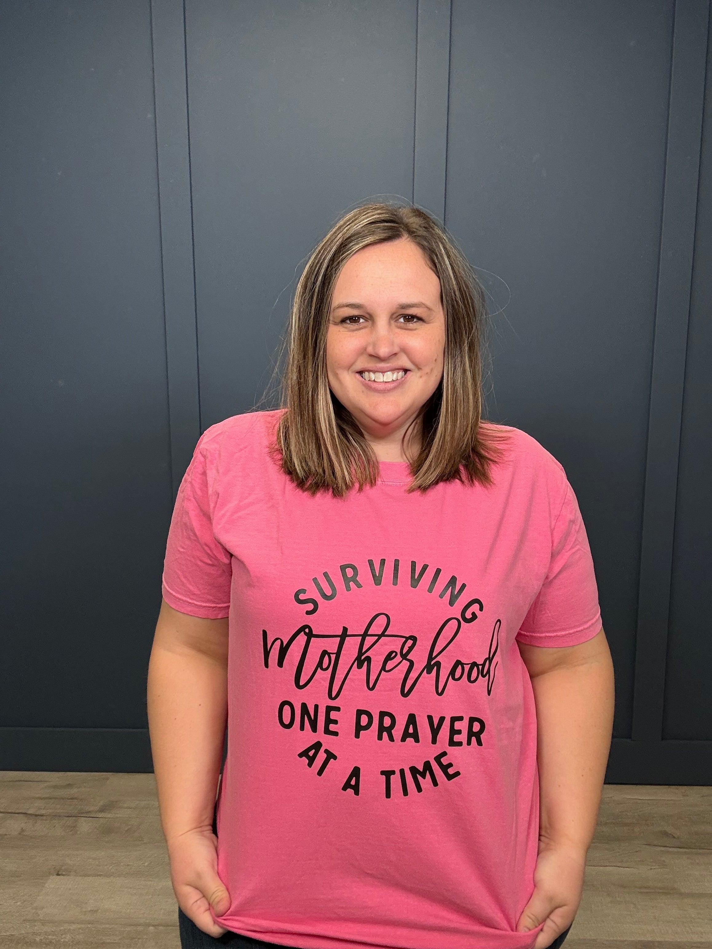 Surviving Motherhood Tee-Graphic Tees-Tres Birdos Graphic Tees-Three Birdies Boutique, Women's Fashion Boutique Located in Kearney, MO