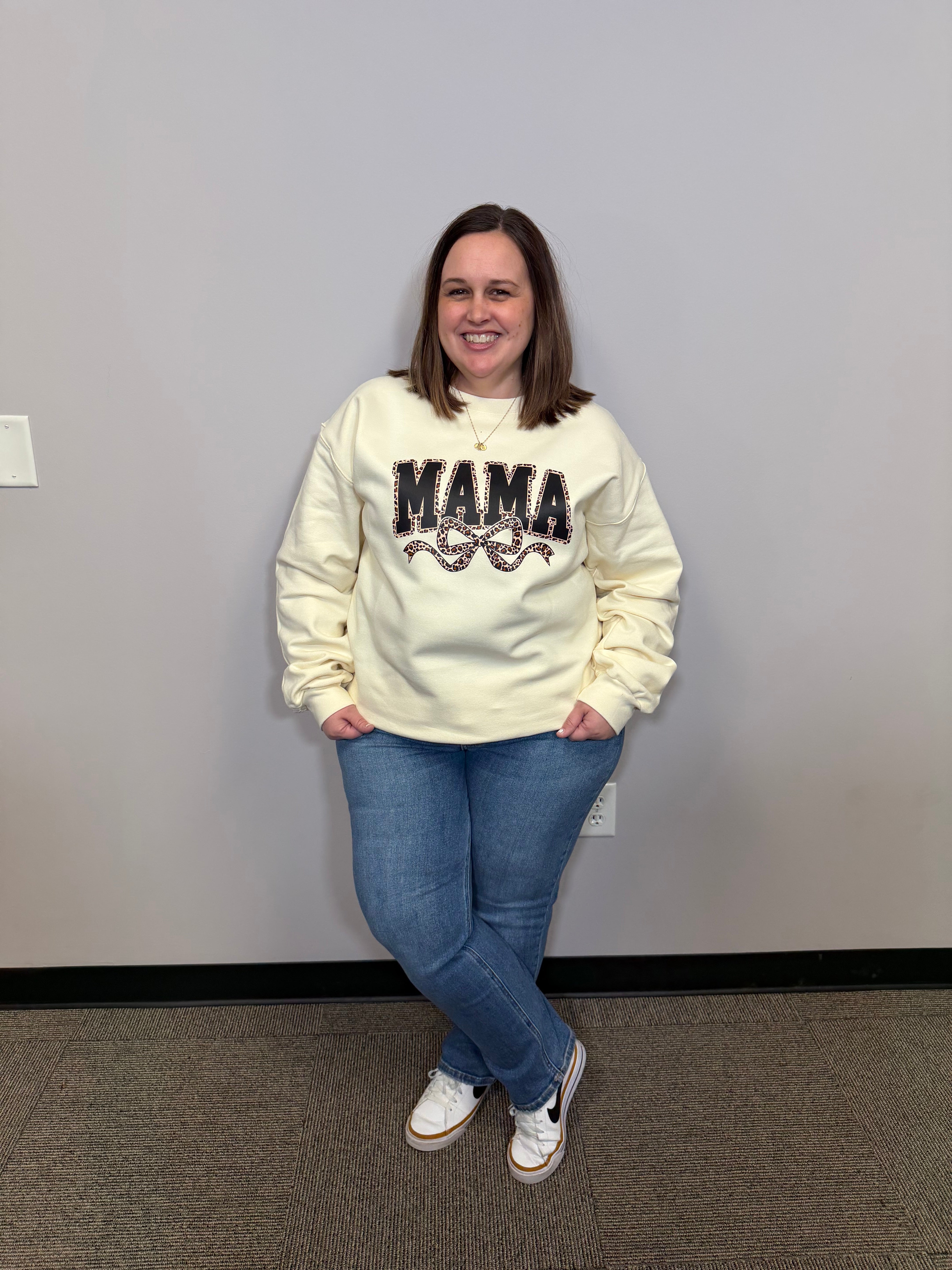 Mama Crewneck-Graphic Tees-Tres Birdos Graphic Tees-Three Birdies Boutique, Women's Fashion Boutique Located in Kearney, MO