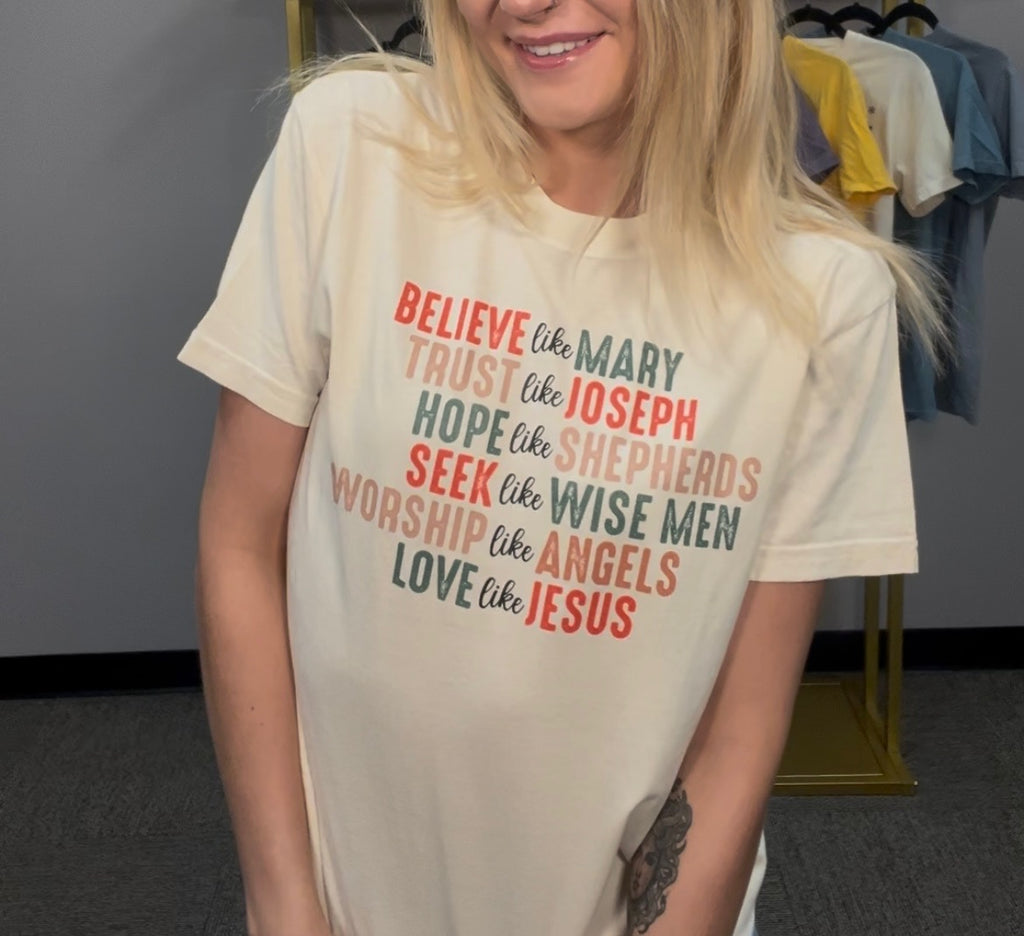 Believe like Mary Tee-Graphic Tees-Tres Birdos Graphic Tees-Three Birdies Boutique, Women's Fashion Boutique Located in Kearney, MO