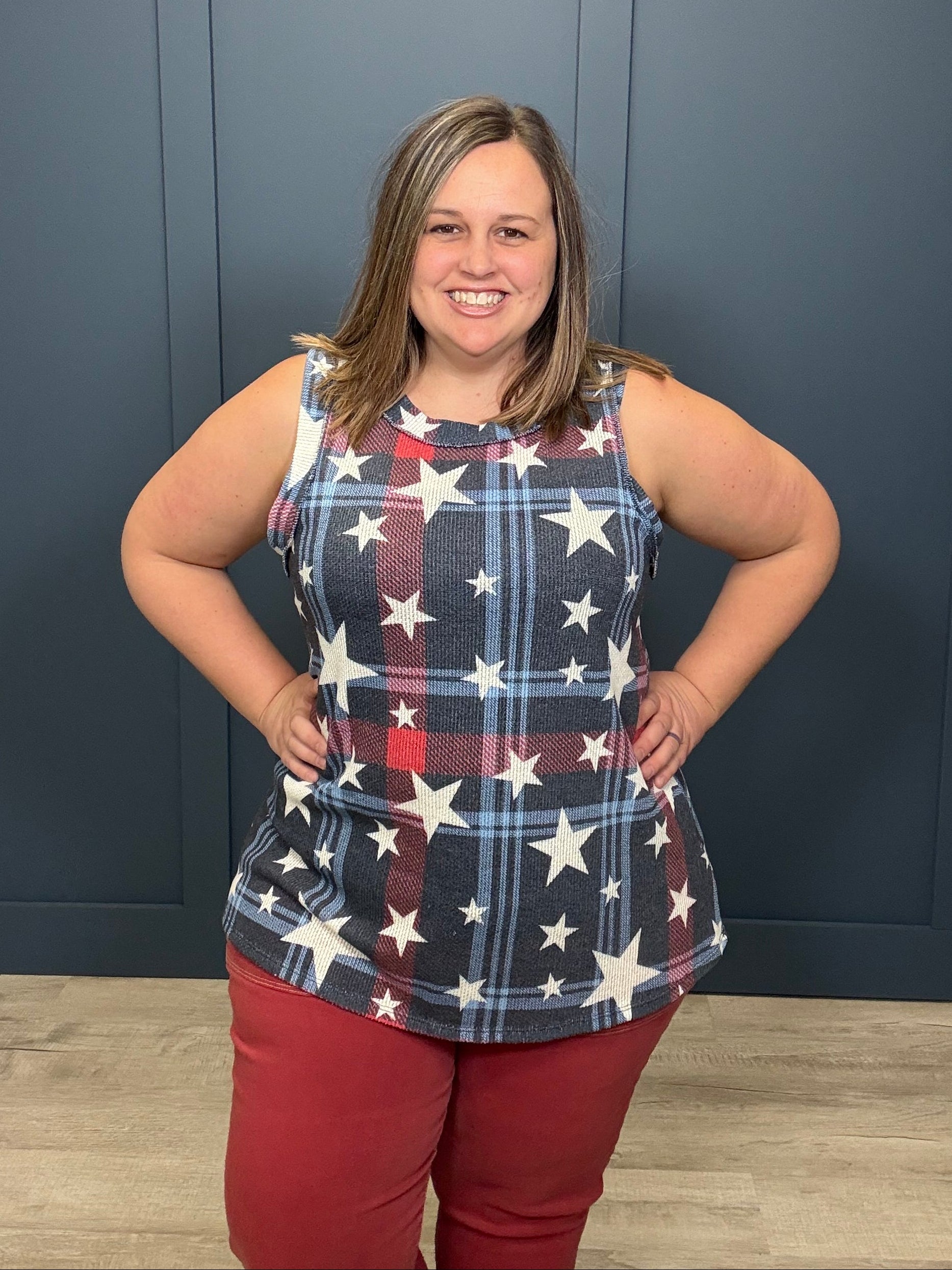 Plaid Stars Tank Top { product_type }}