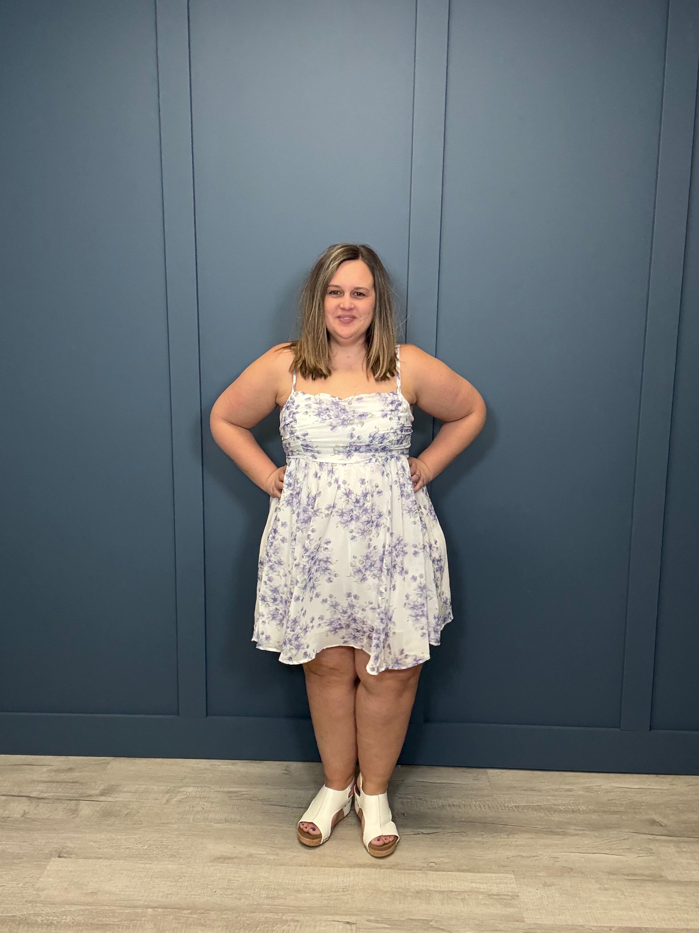 Dainty Floral Mini Dress { product_type }}