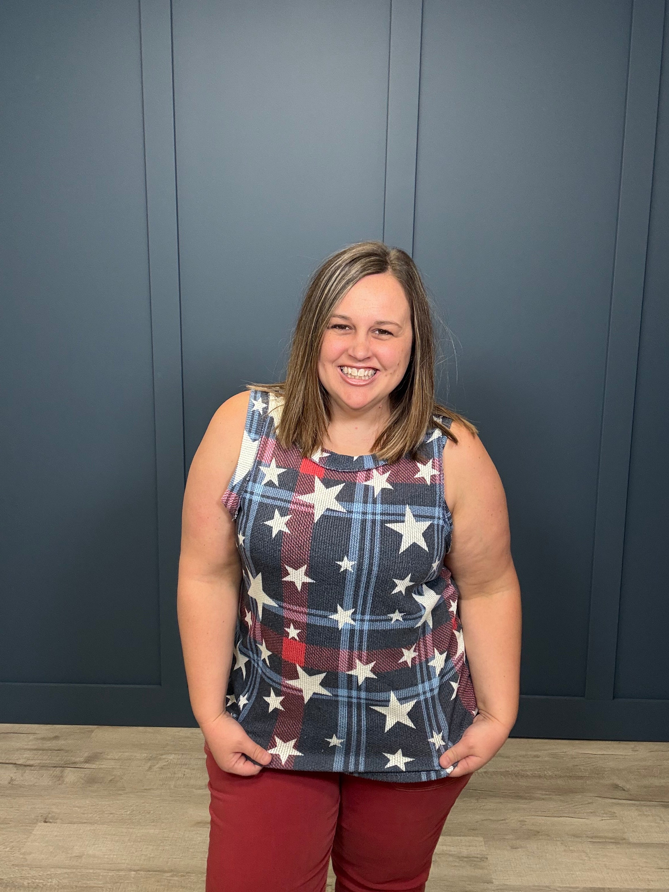 Plaid Stars Tank Top { product_type }}