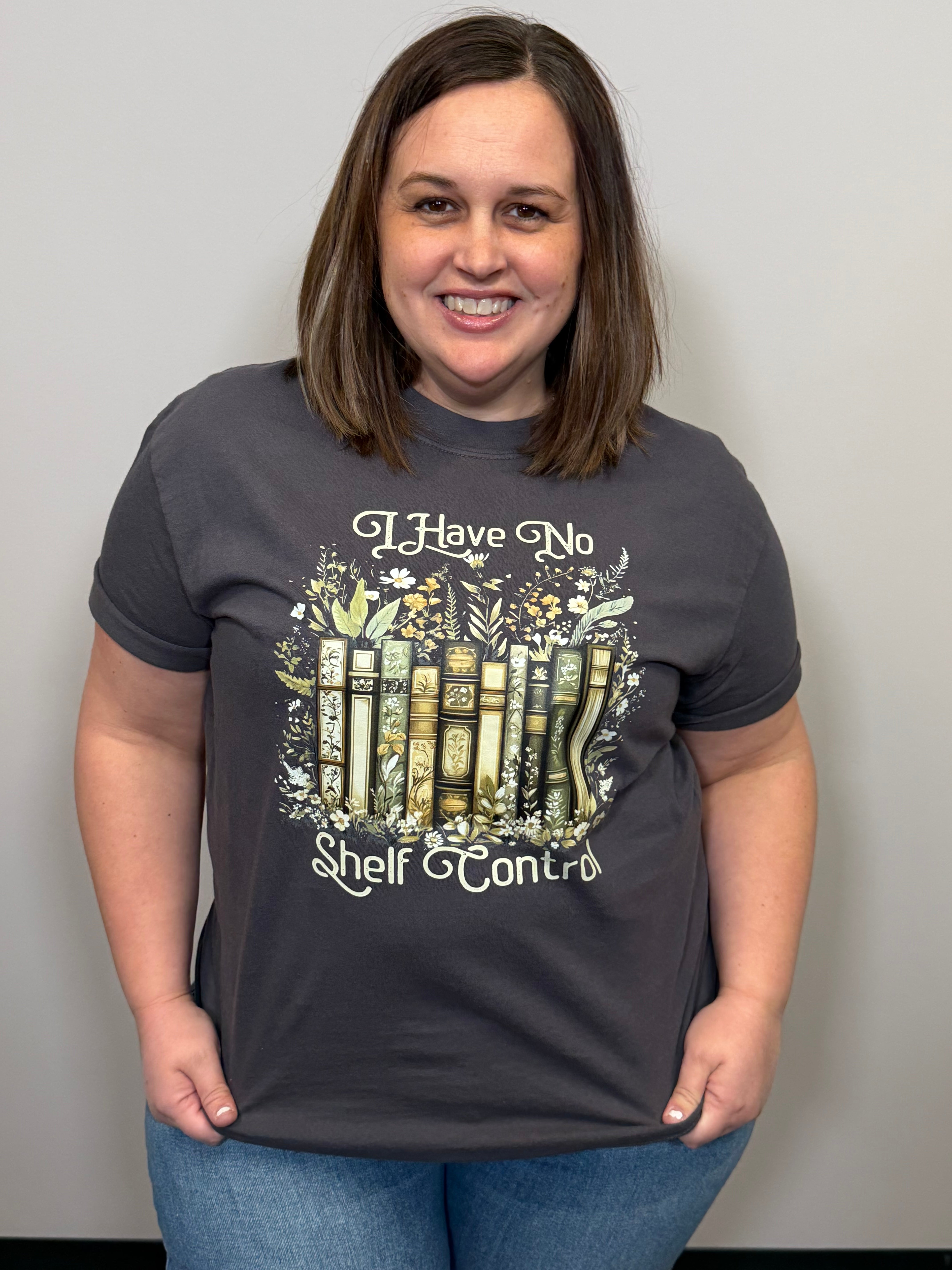 I Have No Shelf Control Graphic Tee-Graphic Tees-Tres Birdos Graphic Tees-Three Birdies Boutique, Women's Fashion Boutique Located in Kearney, MO
