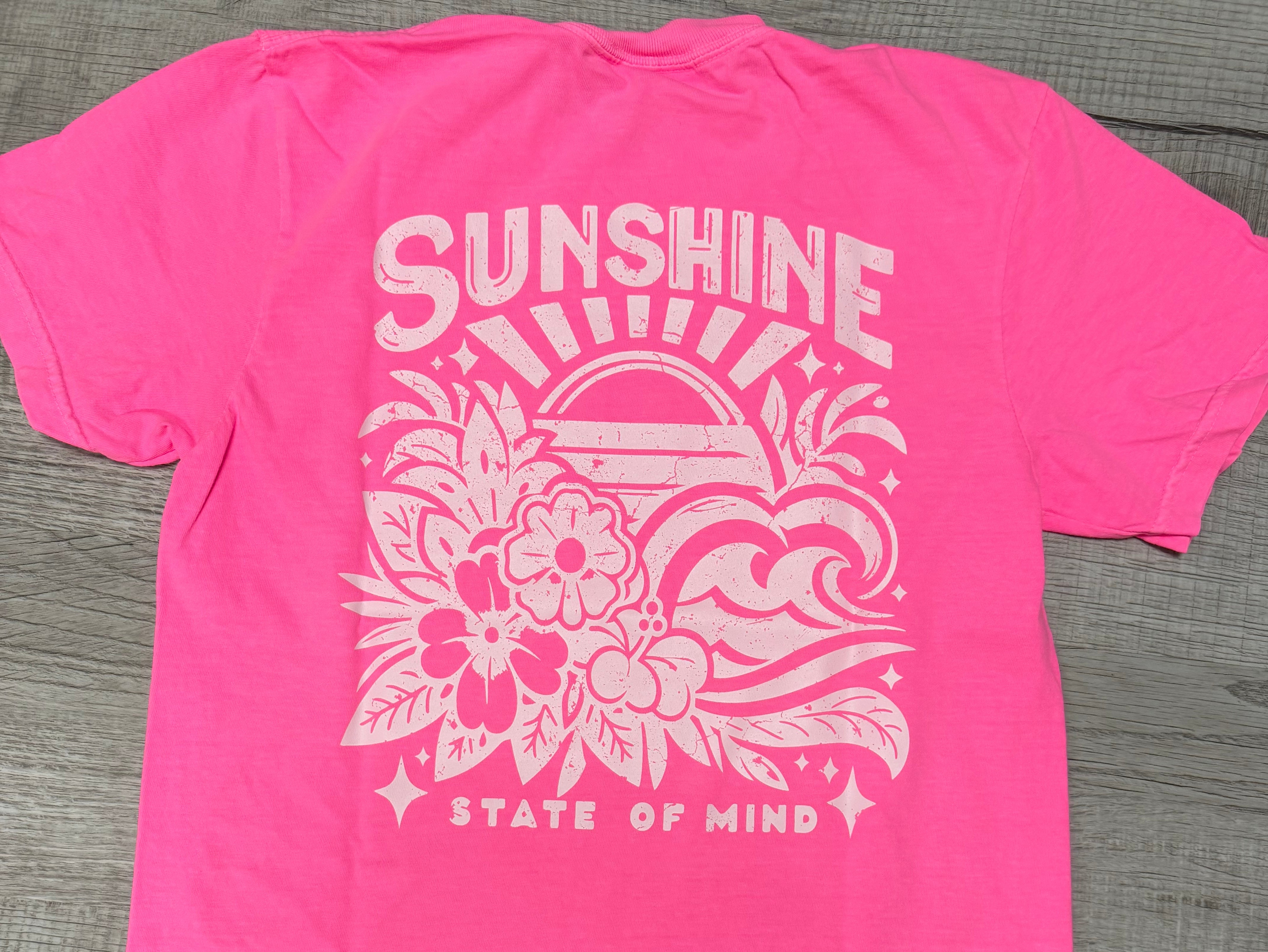 Pink Sunshine State of Mind Graphic Tee-Graphic Tees-TB TEES-Three Birdies Boutique, Women's Fashion Boutique Located in Kearney, MO