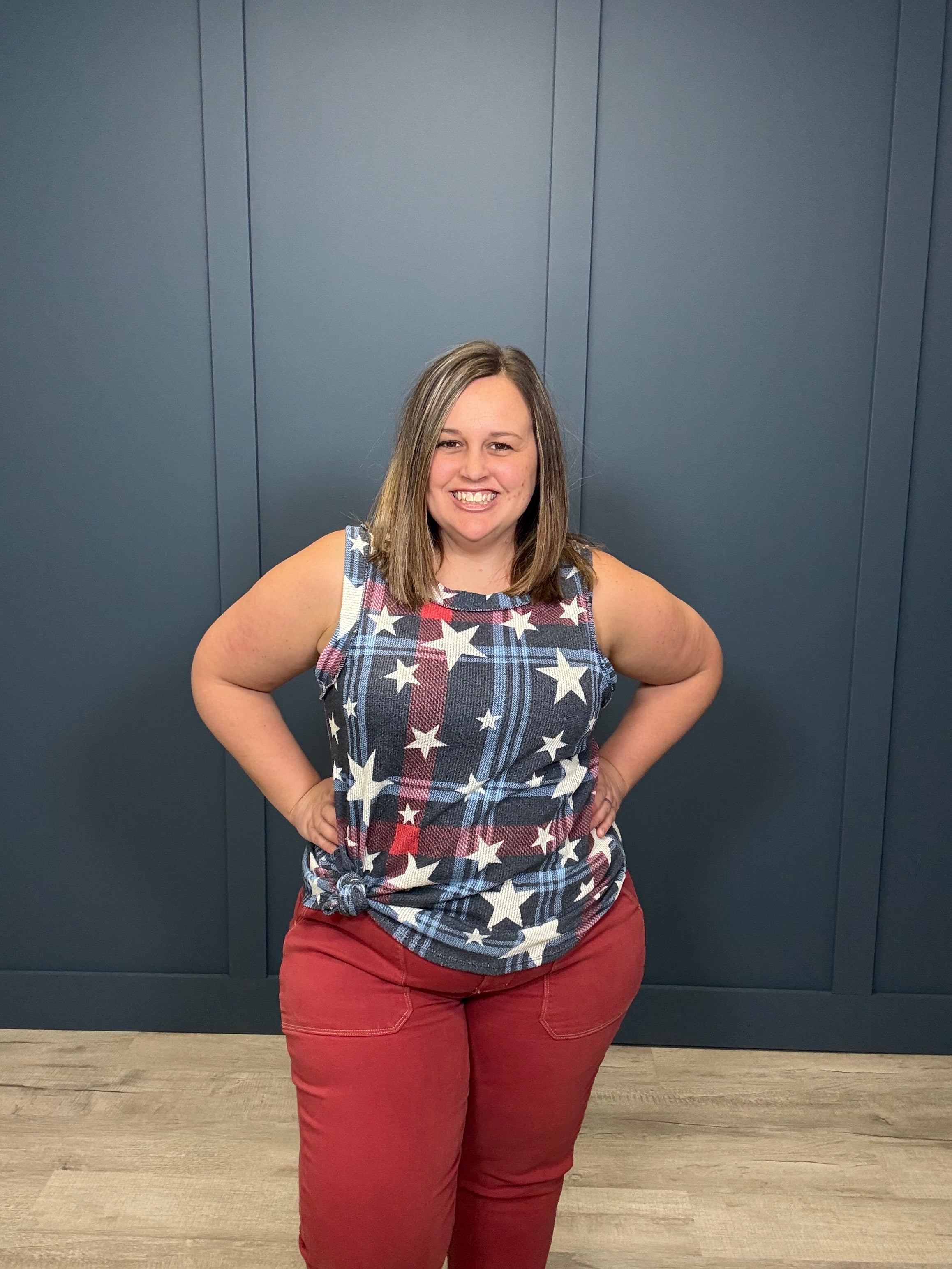 Plaid Stars Tank Top { product_type }}