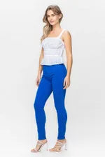 Judy Blue Cobalt Blue Garment Dyed Skinny-Denim-Judy Blue-Three Birdies Boutique, Women's Fashion Boutique Located in Kearney, MO