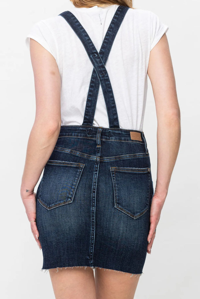 Judy Blue Dark Overall Skirt-Denim-Judy Blue-Three Birdies Boutique, Women's Fashion Boutique Located in Kearney, MO