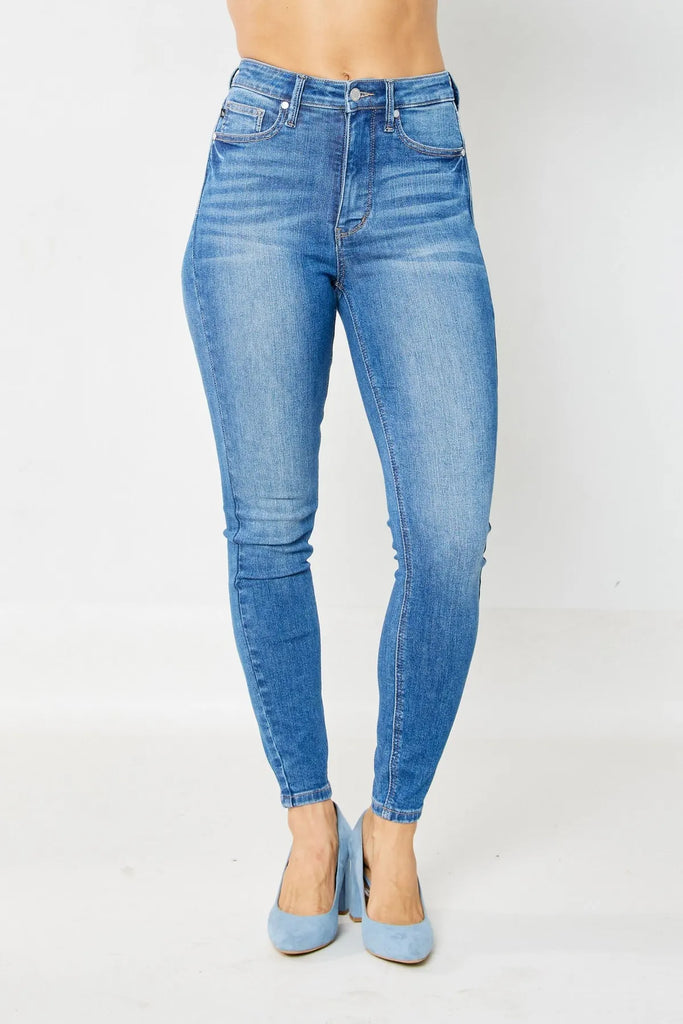 Judy Blue HW Tummy Control Classic Skinny Jeans-Denim-Judy Blue-Three Birdies Boutique, Women's Fashion Boutique Located in Kearney, MO