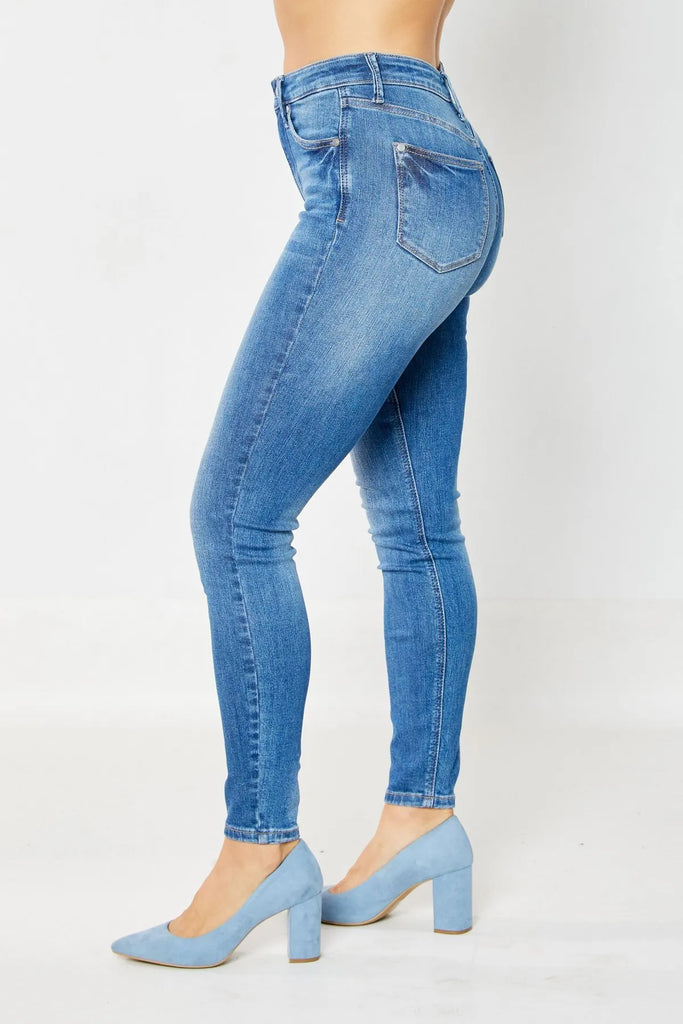 Judy Blue HW Tummy Control Classic Skinny Jeans-Denim-Judy Blue-Three Birdies Boutique, Women's Fashion Boutique Located in Kearney, MO