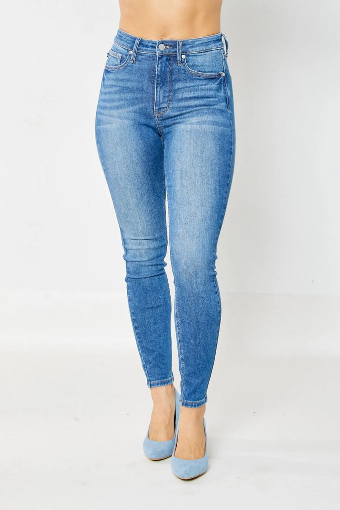 Judy Blue HW Tummy Control Classic Skinny Jeans-Denim-Judy Blue-Three Birdies Boutique, Women's Fashion Boutique Located in Kearney, MO