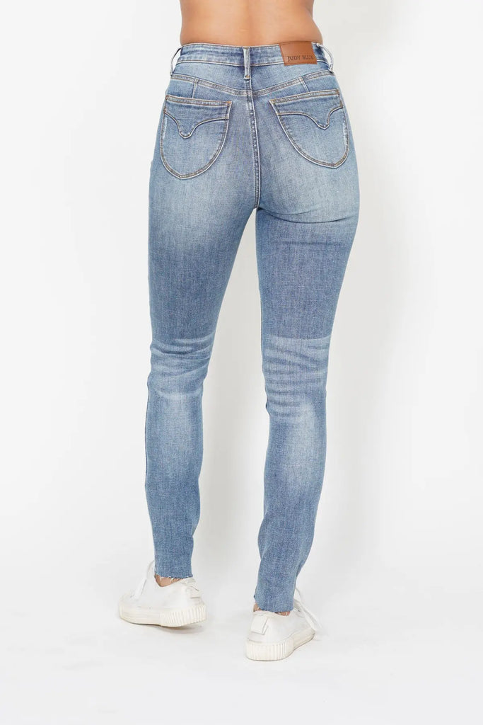 Judy Blue HW TC Vintage Shield Pocket Skinny Jeans-Denim-Judy Blue-Three Birdies Boutique, Women's Fashion Boutique Located in Kearney, MO