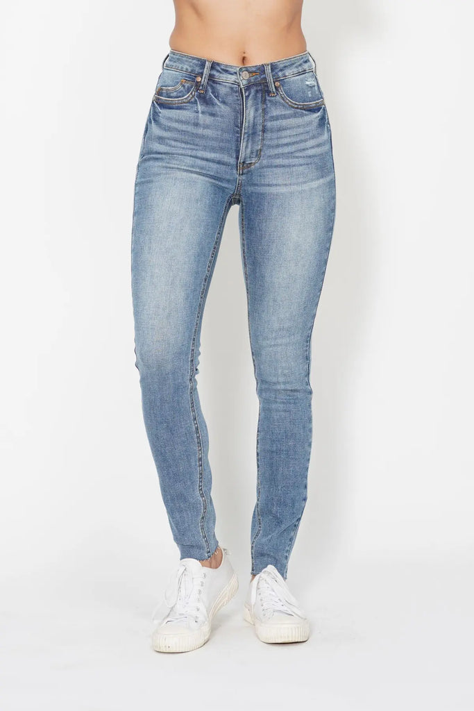 Judy Blue HW TC Vintage Shield Pocket Skinny Jeans-Denim-Judy Blue-Three Birdies Boutique, Women's Fashion Boutique Located in Kearney, MO