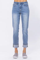 Judy Blue HW Vintage Wash Boyfriend Jeans { product_type }}