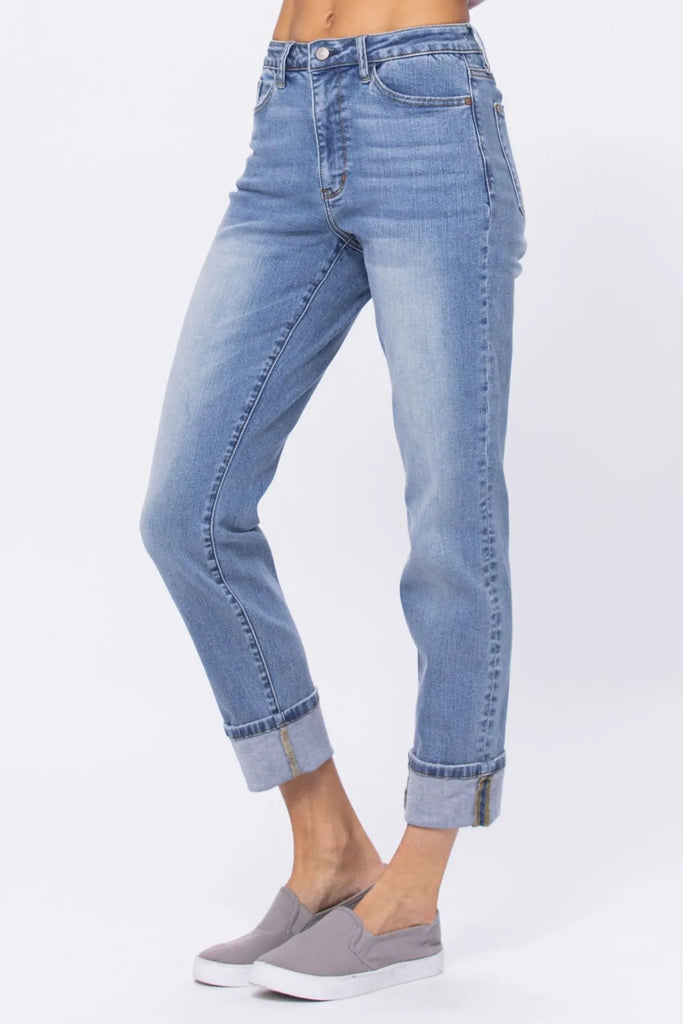 Judy Blue HW Vintage Wash Boyfriend Jeans
