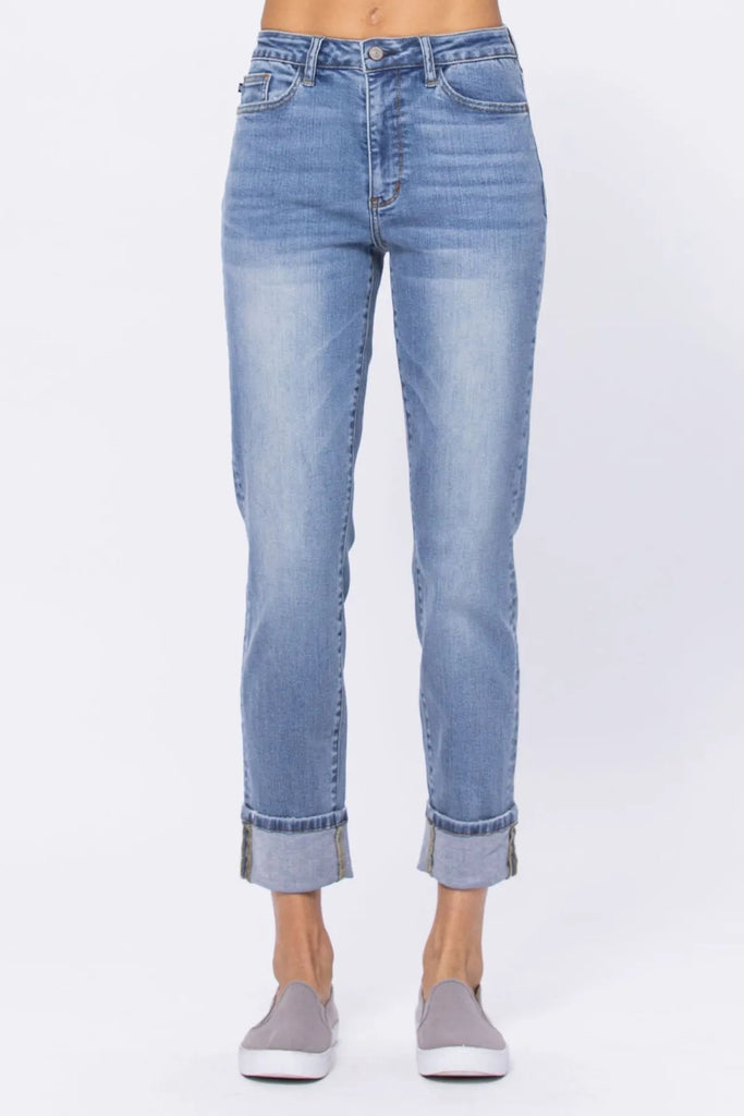 Judy Blue HW Vintage Wash Boyfriend Jeans