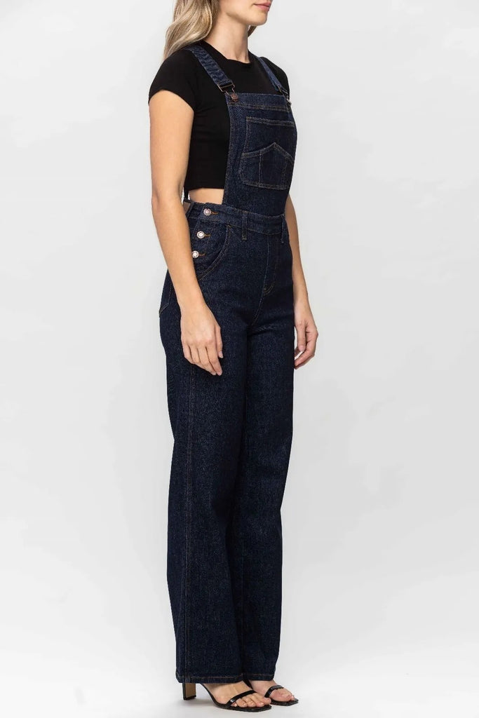 Judy Blue Classic Overall Wide Leg-Denim-Judy Blue-Three Birdies Boutique, Women's Fashion Boutique Located in Kearney, MO