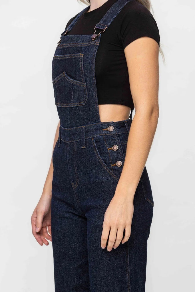 Judy Blue Classic Overall Wide Leg-Denim-Judy Blue-Three Birdies Boutique, Women's Fashion Boutique Located in Kearney, MO