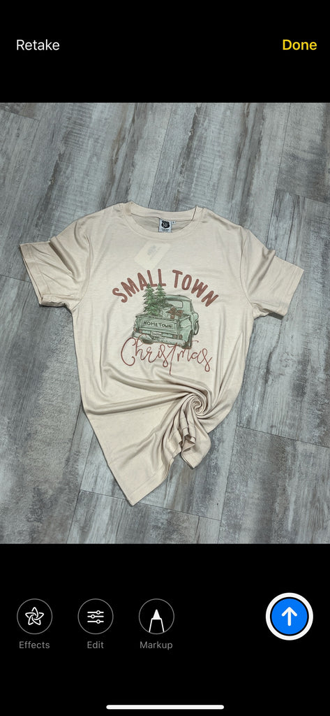 Small Town Christmas-Graphic Tees-Tres Birdos Graphic Tees-Three Birdies Boutique, Women's Fashion Boutique Located in Kearney, MO