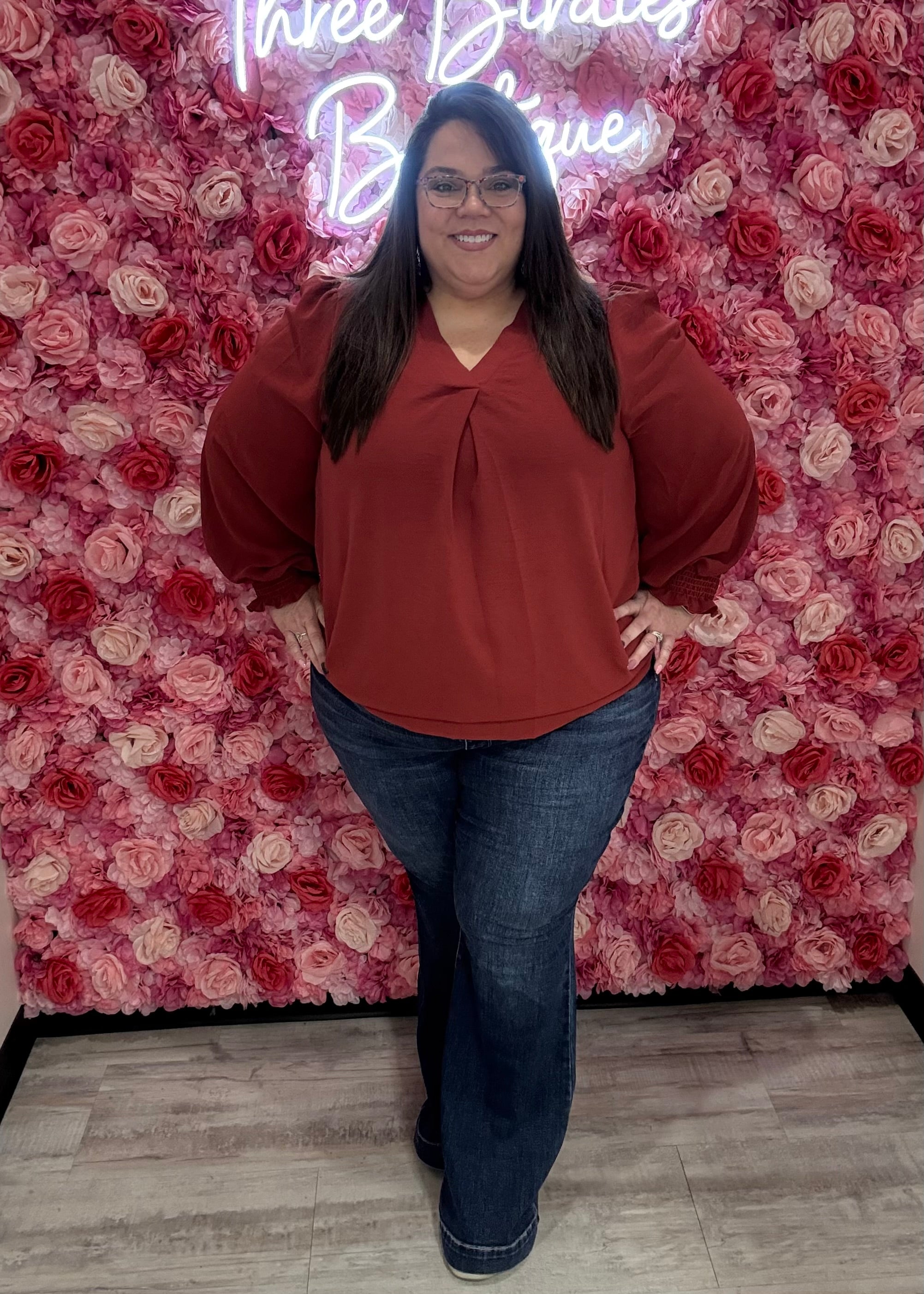 Smocked Bubble Sleeve Blouse { product_type }}