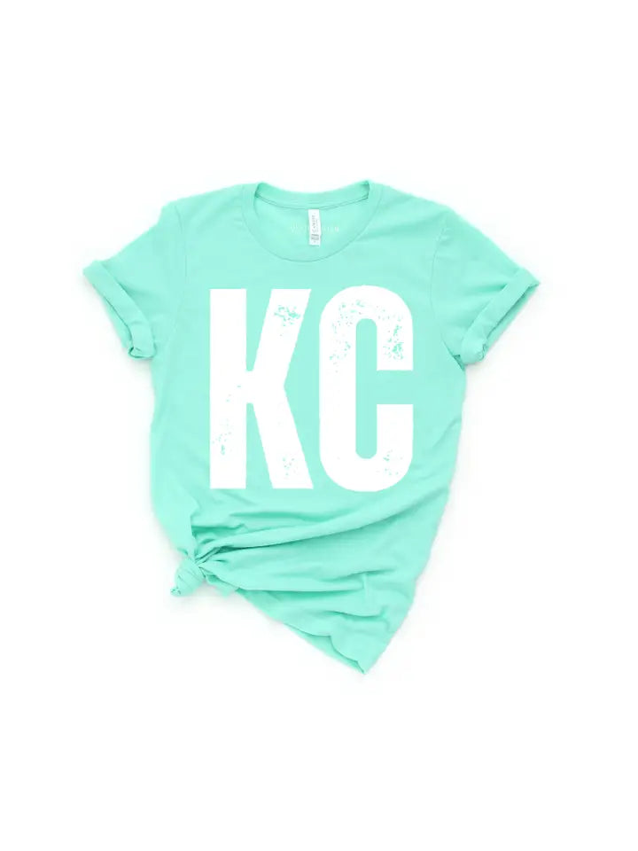 KC Mint Tee-Graphic Tees-Three Birdies Boutique, Women's Fashion Boutique Located in Kearney, MO