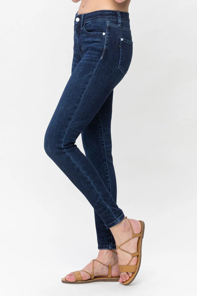 Judy Blue Crinkle Ankle Detail Skinny-Denim-Judy Blue-Three Birdies Boutique, Women's Fashion Boutique Located in Kearney, MO