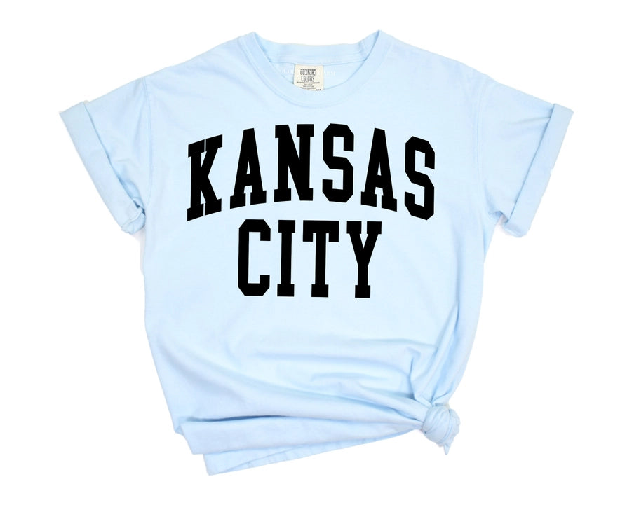 Kansas City Light Blue Tee-Graphic Tees-Three Birdies Boutique, Women's Fashion Boutique Located in Kearney, MO