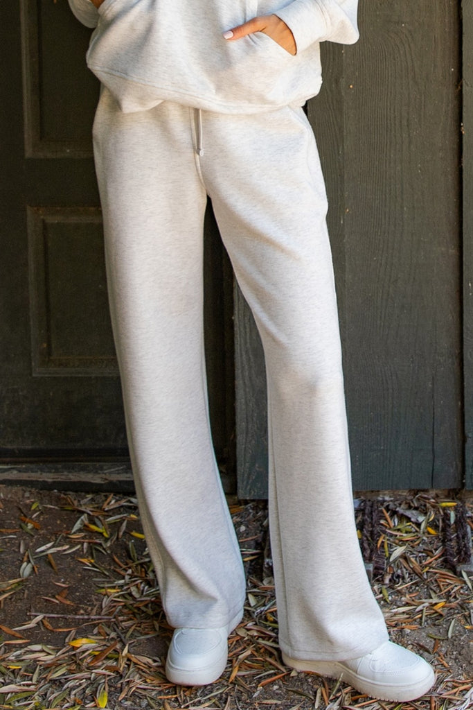 Rae Mode Luxe Straight Leg Pants in Light Heather Grey-Pants-Rae Mode-Three Birdies Boutique, Women's Fashion Boutique Located in Kearney, MO