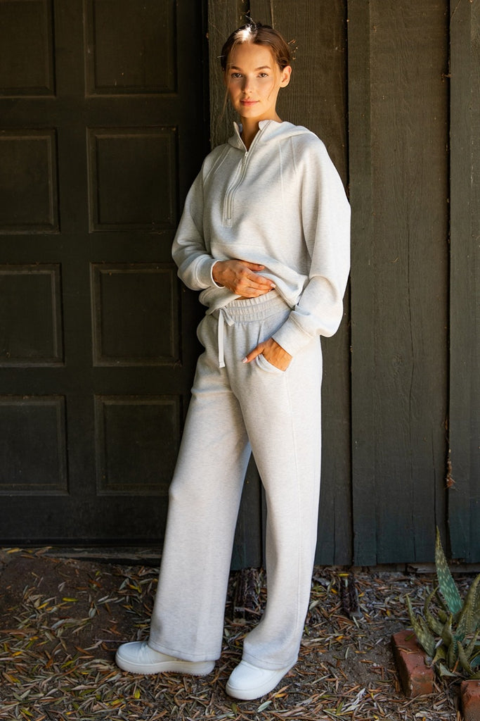 Rae Mode Luxe Straight Leg Pants in Light Heather Grey-Pants-Rae Mode-Three Birdies Boutique, Women's Fashion Boutique Located in Kearney, MO