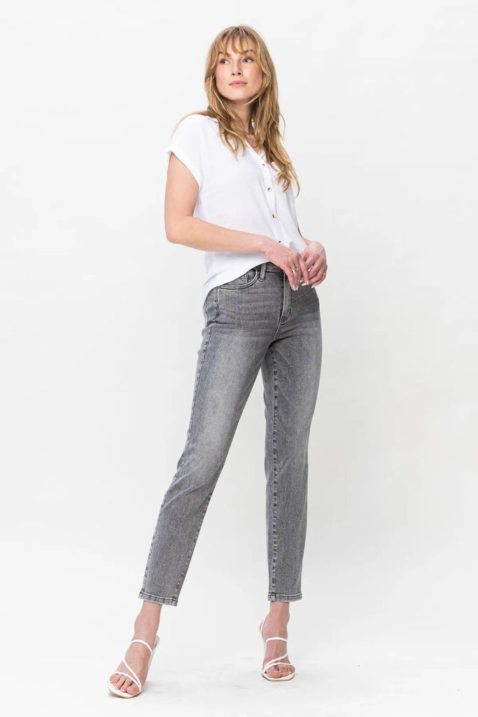 Judy Blue Stone Wash Grey Slim Fit-Denim-Judy Blue-Three Birdies Boutique, Women's Fashion Boutique Located in Kearney, MO