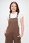 French Terry Pocket Romper in Chocolate Brown- Jumpsuit & Rompers-P & Rose-Three Birdies Boutique, Women's Fashion Boutique Located in Kearney, MO