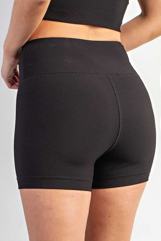 Ribbed Biker Shorts in Black-Shorts-Rae Mode-Three Birdies Boutique, Women's Fashion Boutique Located in Kearney, MO